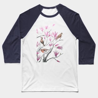 magnolia flower and birds Baseball T-Shirt